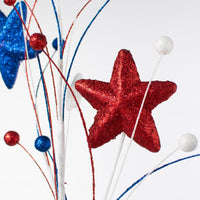 
              29" Glitter Star Ball Spray: Red, White & Blue
            