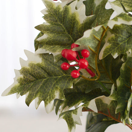 Variegated Artificial Holly Bush