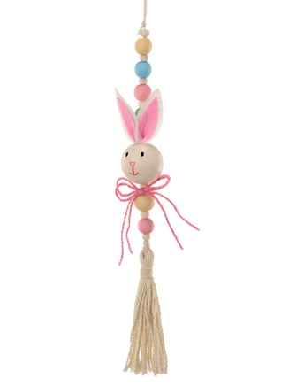 13" Wood Bead Bunny Tassel