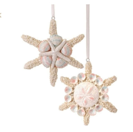 5" Holiday Starfish Ornaments - Set of 2