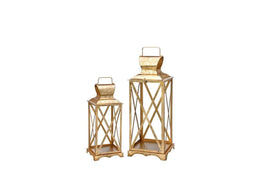 Gold Metal Lanterns - Set of 2