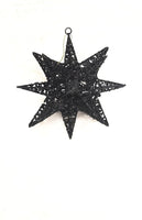 
              8" Black Glitter Star Ornament
            