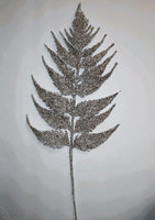 
              26" Gold & White Glitter Fern Pick
            