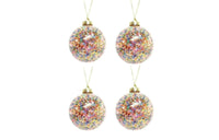 
              Multicolor Star Sequin Glass Christmas Ornaments - (Set of 4)
            