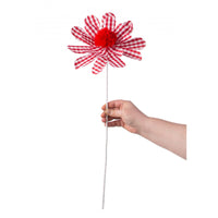 
              24" Gingham Sunflower Pick: Red & White
            