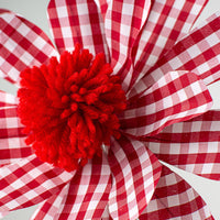 
              24" Gingham Sunflower Pick: Red & White
            