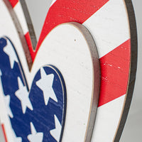 
              16" Heart Stars & Stripes Sign
            