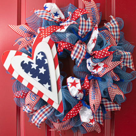 16" Heart Stars & Stripes Sign