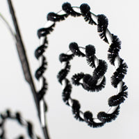 
              26" Chenille Curly Spray: White & Black
            