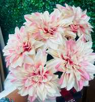 
              28" Pink & Cream colored Dahlia Floral Arrangement With Greenery
            