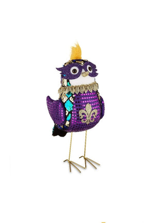 Large Mardi Gras Fabric Bird with Mask