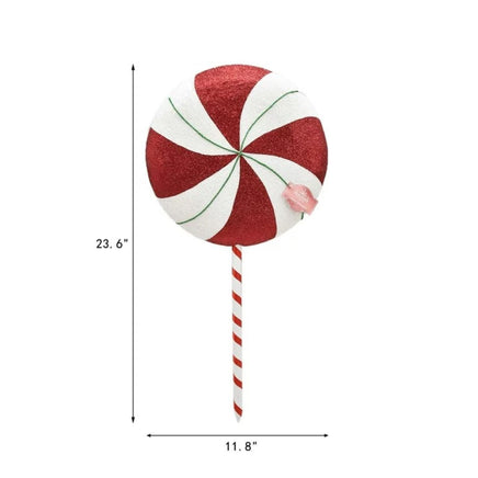 Red Peppermint Swirl Lollipop Yard Decor