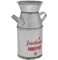 
              Vintage Tin Milk Can "Farmhouse Christmas" Decor
            