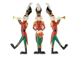 Tin Christmas Soldier Ornaments - Set of 3