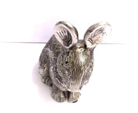 
              Easter Bunny Figurine Silver Tone Cast Metal 6 1/2"
            