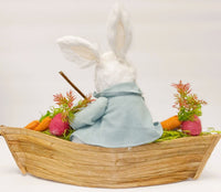 
              Flocked Easter Bunny in Row Boat
            