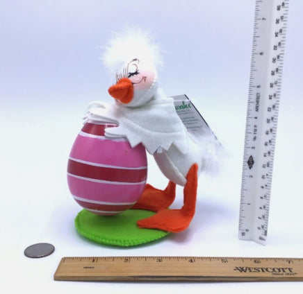 6" White Duck with Easter Egg