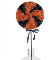 
              22" Tinsel Lollipop Pick: Black & Orange
            