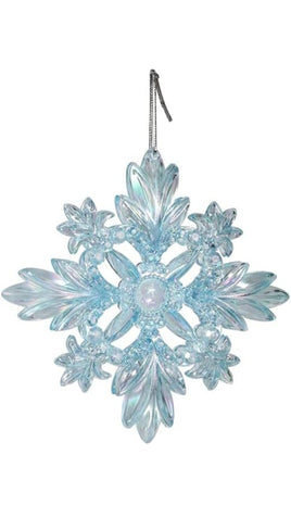 5" Light Blue Iridescent Snowflake Ornament