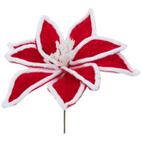 
              Red & White Velvet Poinsettia Stem
            