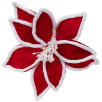 
              Red & White Velvet Poinsettia Stem
            