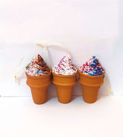 
              Assorted Foam Ice Cream Cone Ornaments - Set of 3
            