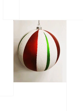 8" Red, Green, & White Jumbo Ornament