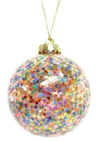 
              Multicolor Star Sequin Glass Christmas Ornaments - (Set of 4)
            