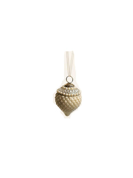 Silver Glitter Pinecone Ornaments - (Set of 4)