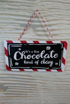 Hot Chocolate Wood Sign Christmas Ornament