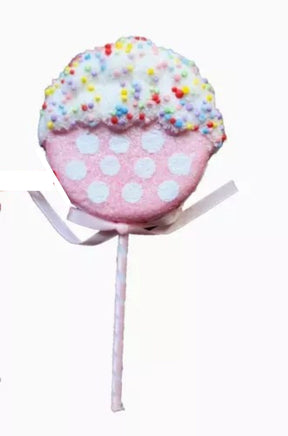 Glittered Polka Dot Lollipop Tree Picks