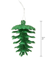 
              Red & Green Glitter Pinecone Ornaments - Set of 6
            