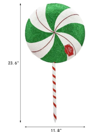 Green Peppermint Swirl Lollipop Yard Decor