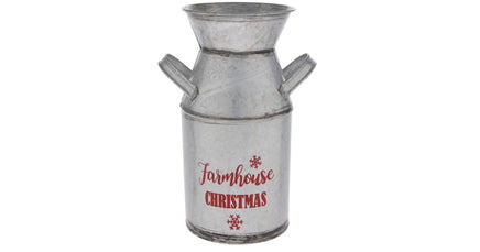 Vintage Tin Milk Can "Farmhouse Christmas" Decor