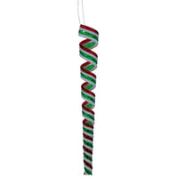 
              Red, White and Green Candy Curl Christmas Ornaments - Set of 8
            