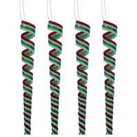 
              Red, White and Green Candy Curl Christmas Ornaments - Set of 8
            