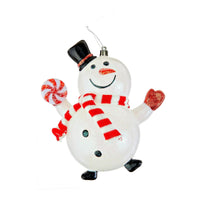 
              Glittered Plastic Snowman Ornament
            