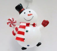 
              Glittered Plastic Snowman Ornament
            