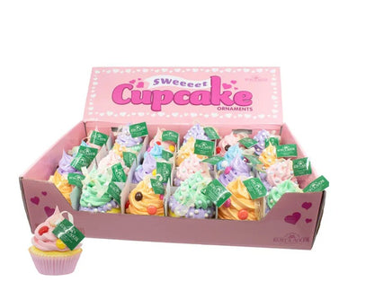 Set of 12 Foam Cupcake Ornaments with Candy/Sprinkles