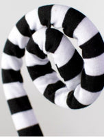 
              30" Knit Fabric Stripe Spiral Curly Spray: White & Black
            