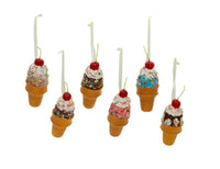 
              Assorted Foam Ice Cream Cone Ornaments with Cherries - Set of 6
            