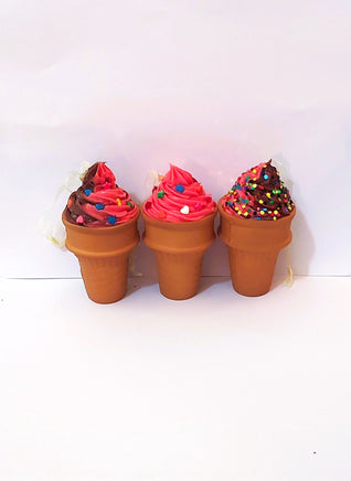 Assorted Foam Ice Cream Cone Ornaments - Set of 3