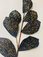 
              27" Black/Gold Glitter Leaf Christmas Spray
            