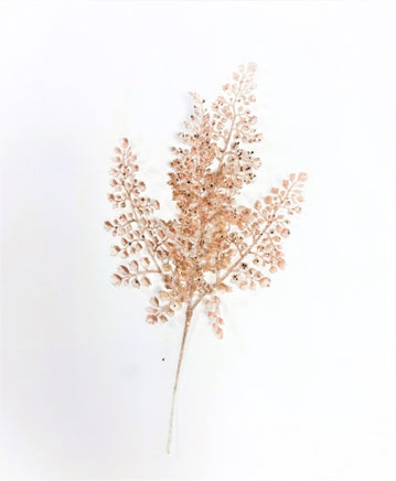 31" Rose Gold Glittered Fern Stem