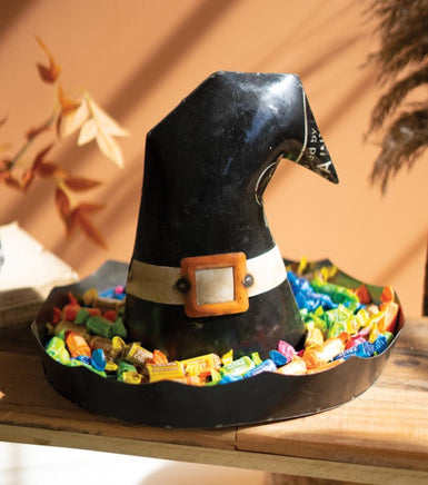 Iron Halloween Witch Hat Candy Bowl