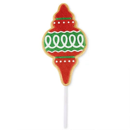 Red & Green Glitter Finial Christmas Cookie Outdoor Pathway Marker