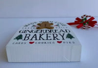 
              Gingerbread Bakery Made with Love Wooden Tabletop Décor
            