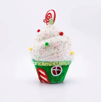 13" Green Cupcake House