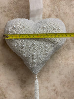 
              White Beaded Heart Decor
            