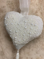 
              White Beaded Heart Decor
            